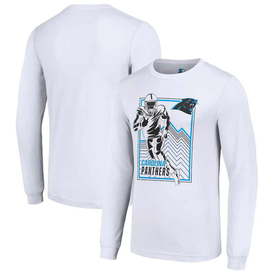 Men Carolina Panthers white 2024 NFL Long sleeve T Shirts